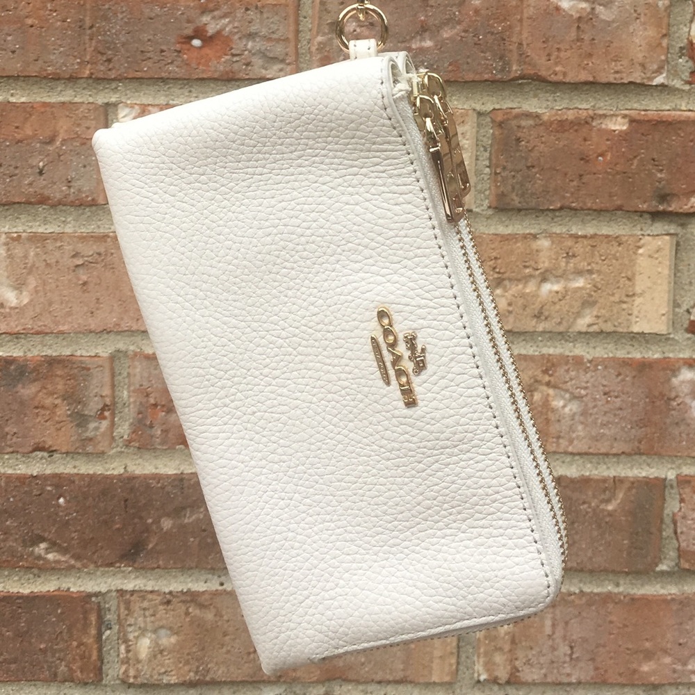 Cream COACH Wristlet